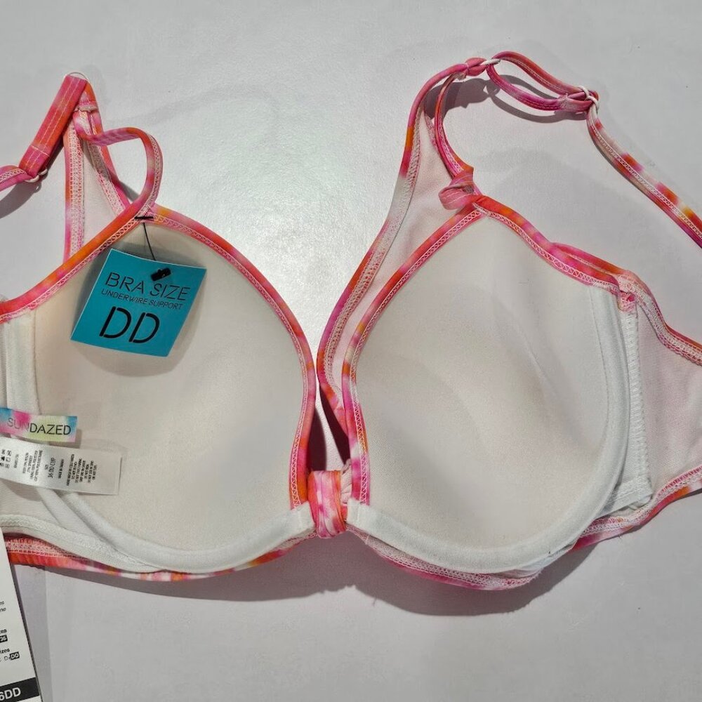 Sundazed  Harper Tie-Dyed Tie Bikini Swim Top 36DD - Picture 7 of 9